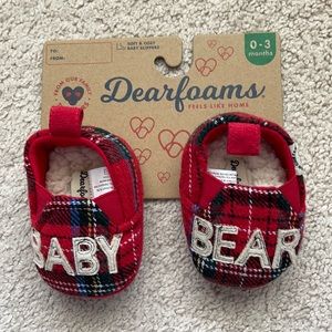 Dearfoams “BABY BEAR” baby slippers. Size 0-3 mo.